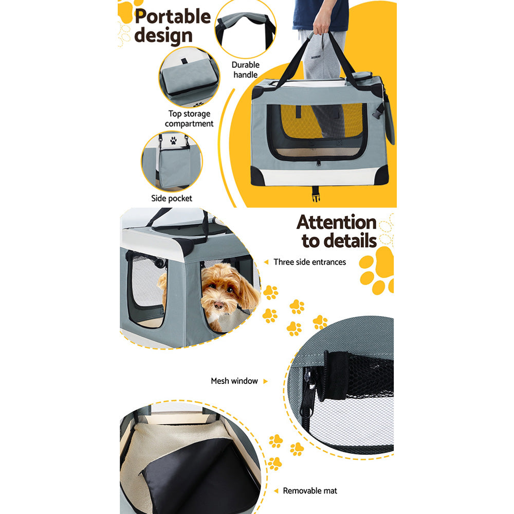 i.Pet Pet Carrier Soft Crate Dog Cat Travel 90x61CM Portable Foldable Car 2XL (FREE AU SHIPPING)
