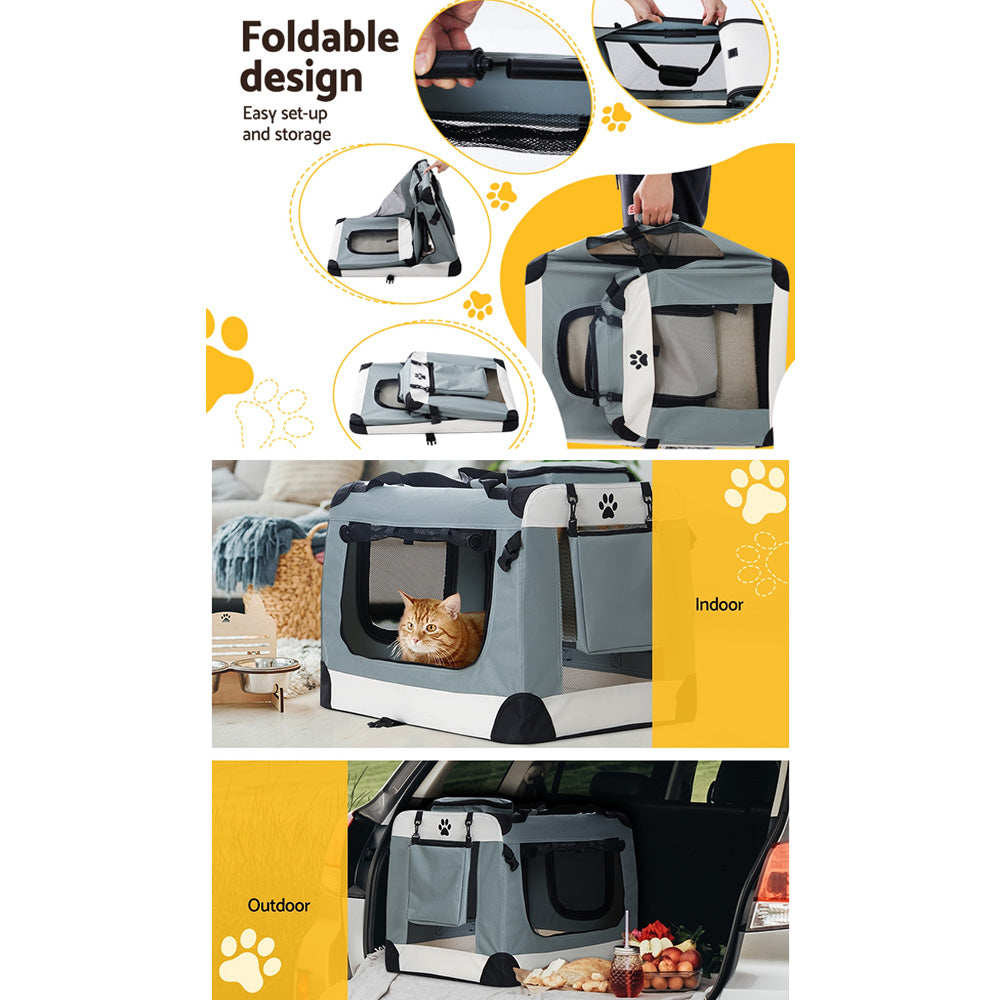 i.Pet Pet Carrier Soft Crate Dog Cat Travel 90x61CM Portable Foldable Car 2XL (FREE AU SHIPPING)