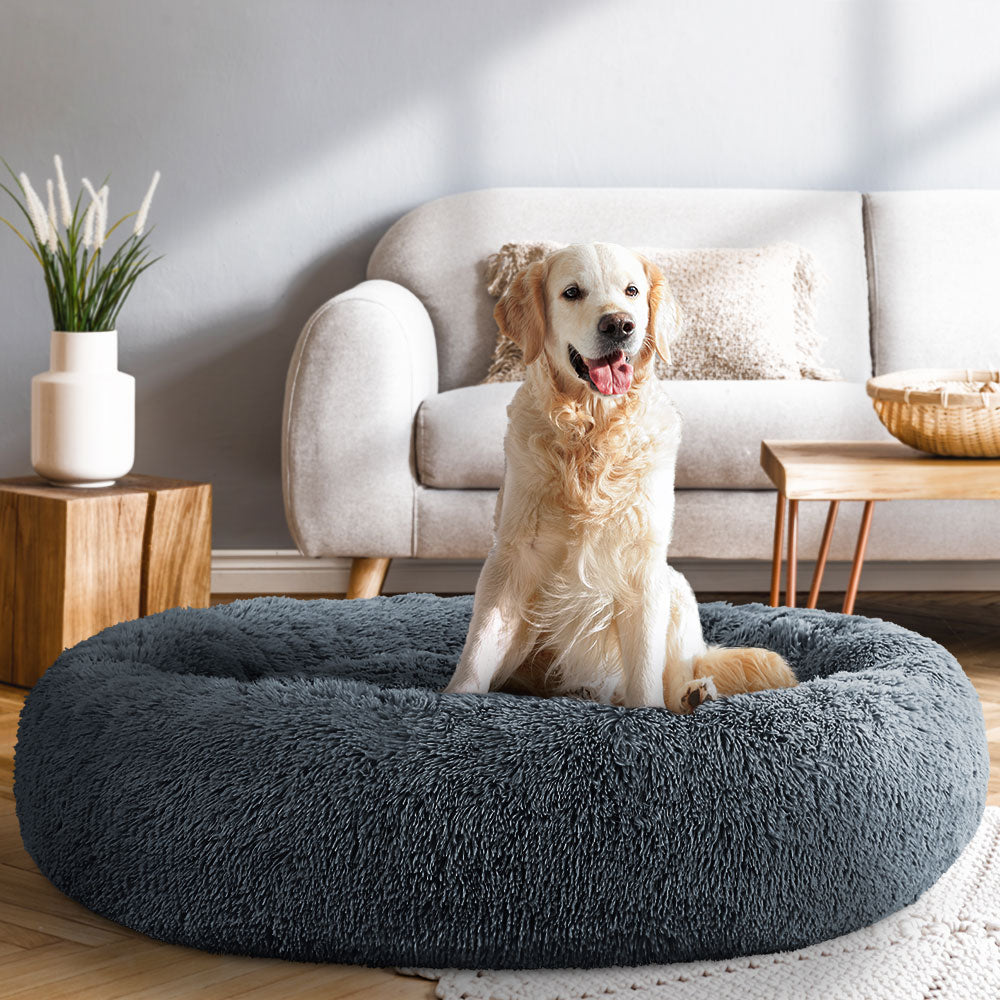 i.Pet Pet Bed Dog Cat 110cm Calming Extra Large Soft Plush Dark Grey (FREE AU SHIPPING)