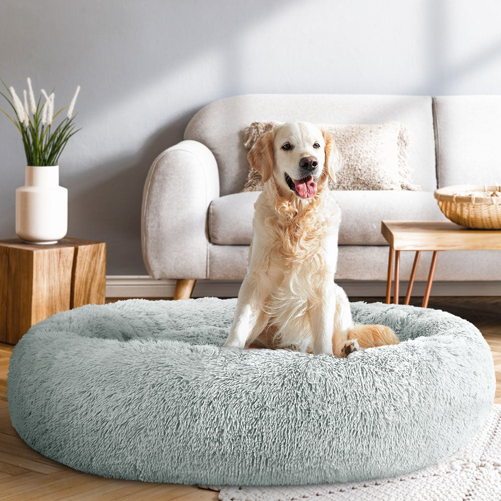 i.Pet Pet Bed Dog Cat 110cm Calming Extra Large Soft Plush Light Grey (FREE AUSHIPPING)