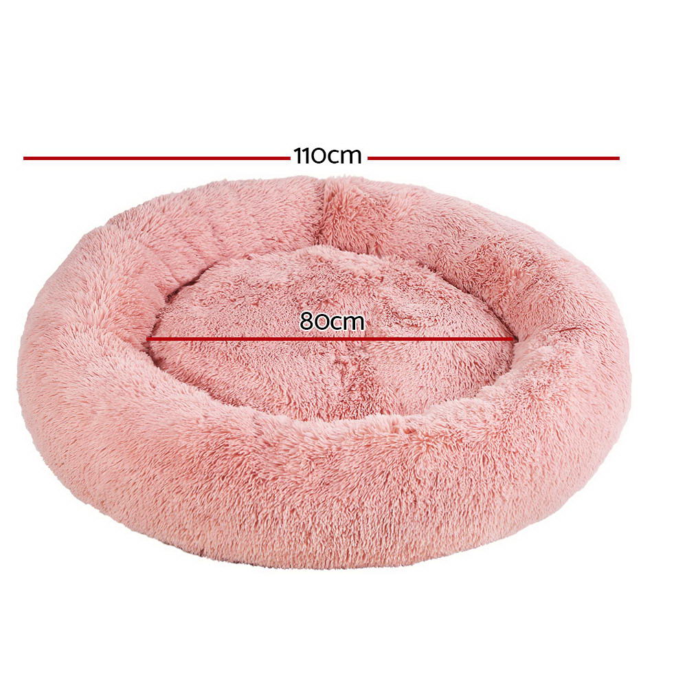 i.Pet Pet Bed Dog Cat 110cm Calming Extra Large Soft Plush Pink (FREE AU SHIPPING)