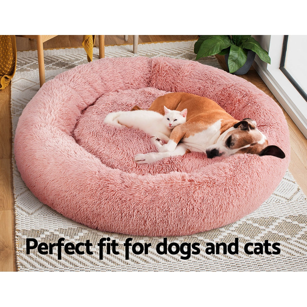 i.Pet Pet Bed Dog Cat 110cm Calming Extra Large Soft Plush Pink (FREE AU SHIPPING)
