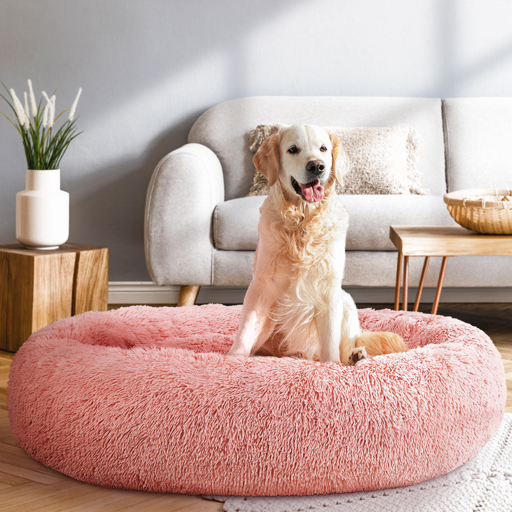 i.Pet Pet Bed Dog Cat 110cm Calming Extra Large Soft Plush Pink (FREE AU SHIPPING)