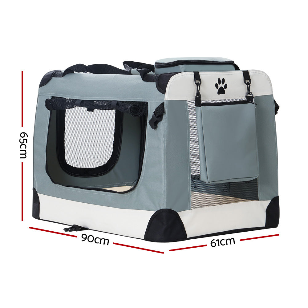 i.Pet Pet Carrier Soft Crate Dog Cat Travel 90x61CM Portable Foldable Car 2XL (FREE AU SHIPPING)