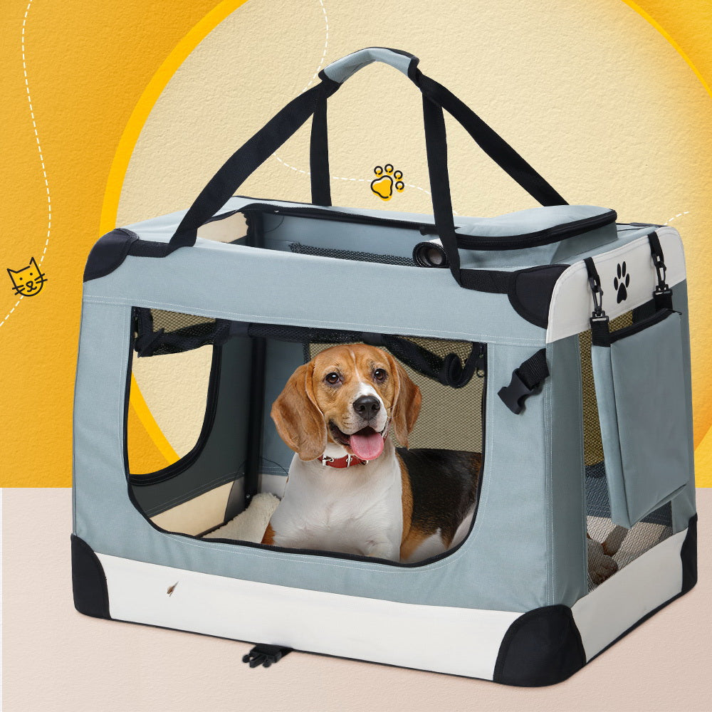 i.Pet Pet Carrier Soft Crate Dog Cat Travel 90x61CM Portable Foldable Car 2XL (FREE AU SHIPPING)