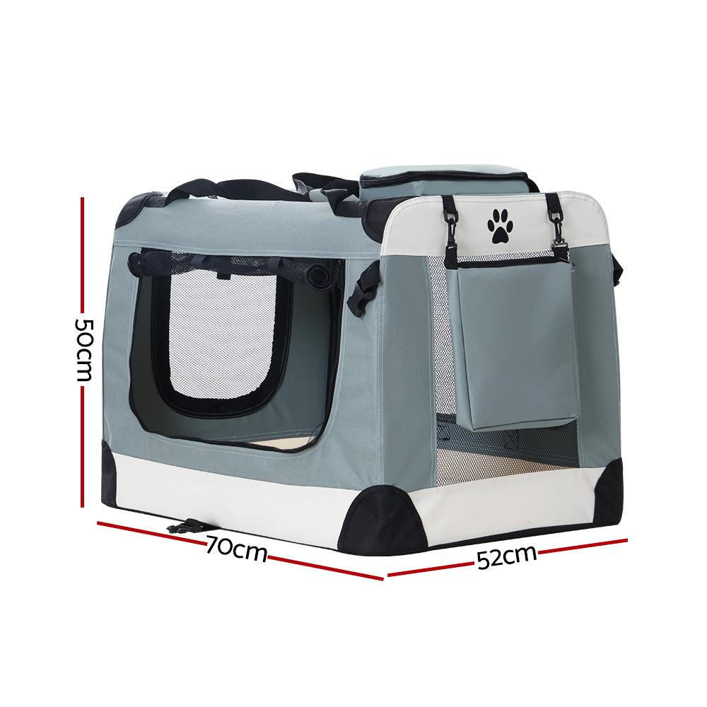 i.Pet Pet Carrier Soft Crate Dog Cat Travel 70x52CM Portable Foldable Car Large (FREE AU SHIPPING)