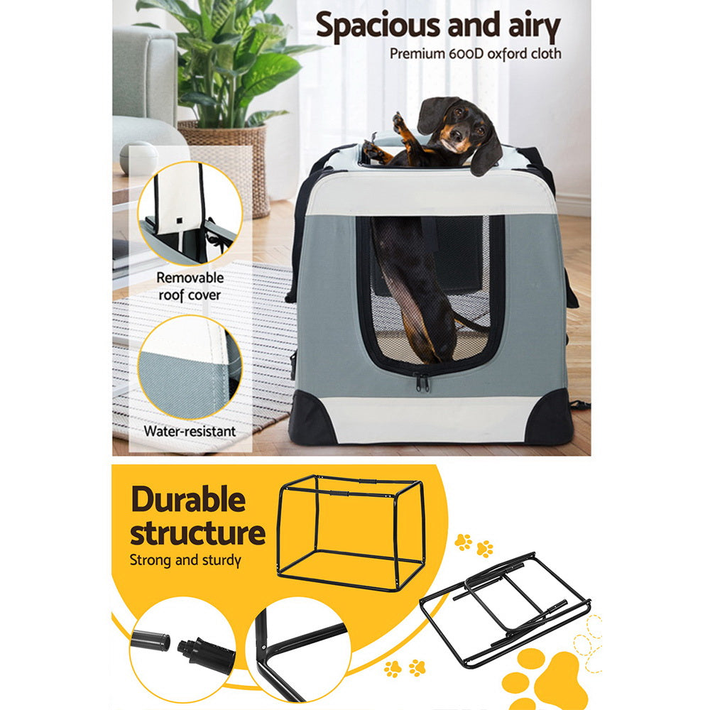 i.Pet Pet Carrier Soft Crate Dog Cat Travel 70x52CM Portable Foldable Car Large (FREE AU SHIPPING)