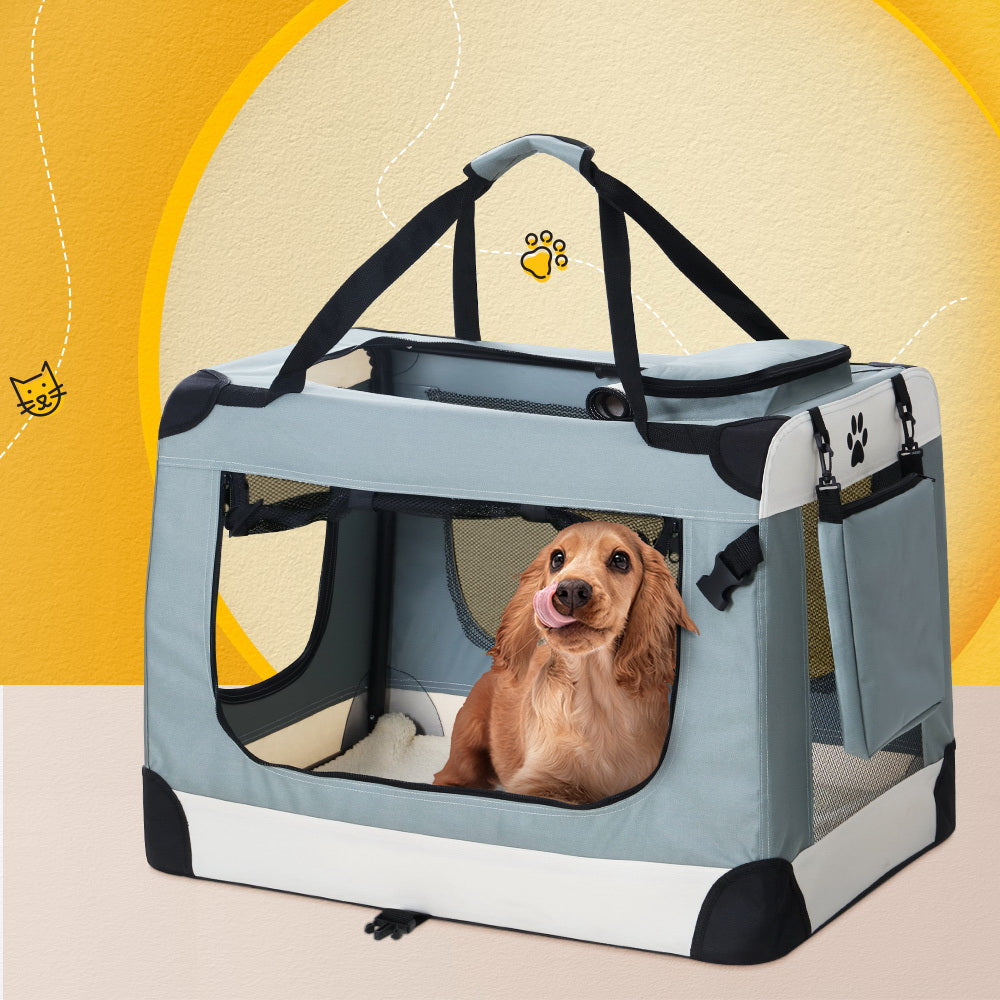 i.Pet Pet Carrier Soft Crate Dog Cat Travel 70x52CM Portable Foldable Car Large (FREE AU SHIPPING)