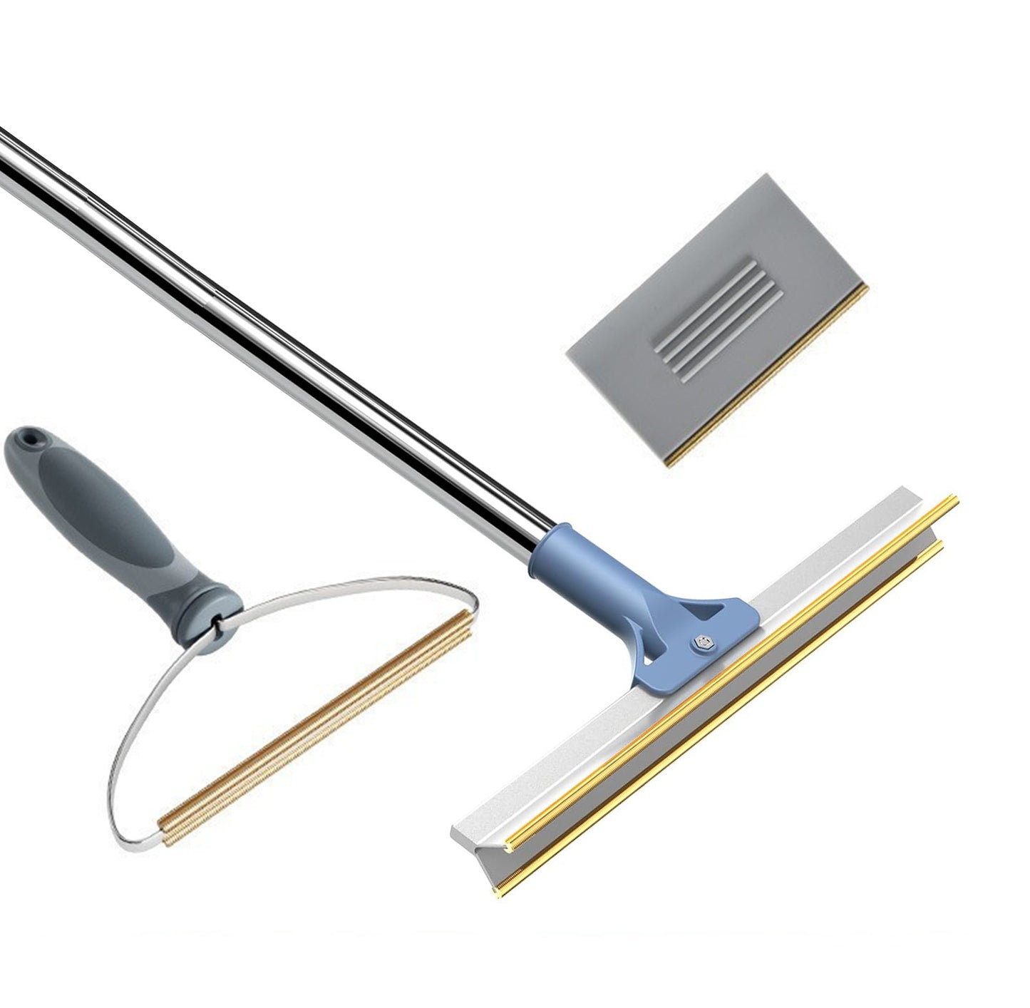 Pet Hair Removal Tool Set - Multi-Purpose Sweeper with Scraper and Handheld Fur Remover  (FREE AU SHIPPING)