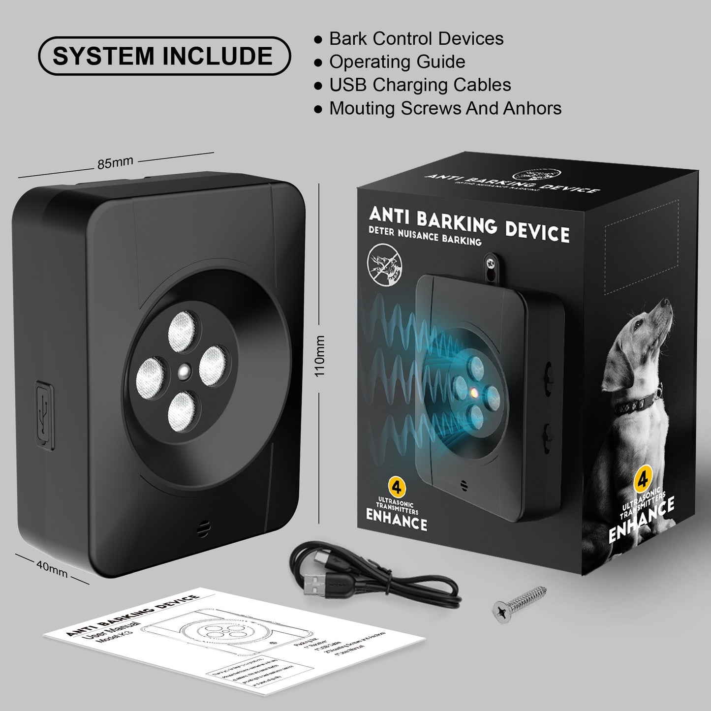 Ultrasonic Dog Bark Control Device – Smart Outdoor Anti-Bark and Dog Repellent Trainer (FREE AU SHIPPING)