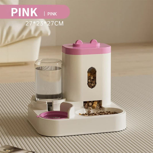 Pink Automatic Pet Feeder and Water Dispenser (FREE SHIPPING) - Smart Dog Bowl & Cat Feeder, Universal Pet Feeding Station, Electric Pet Water Fountain