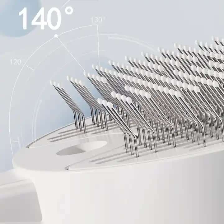 Pet Grooming Spray and Massage Brush White | One-Click Hair Removal Comb for Cats & Dogs | UV Sterilization for Mites Control