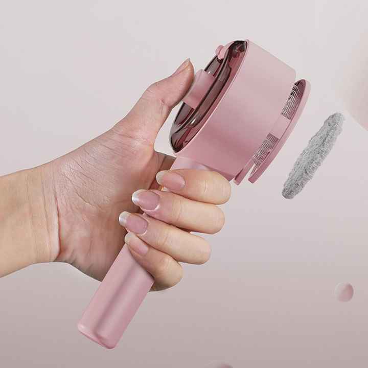 Pet Grooming Spray and Massage Brush Pink | One-Click Hair Removal Comb for Cats & Dogs
