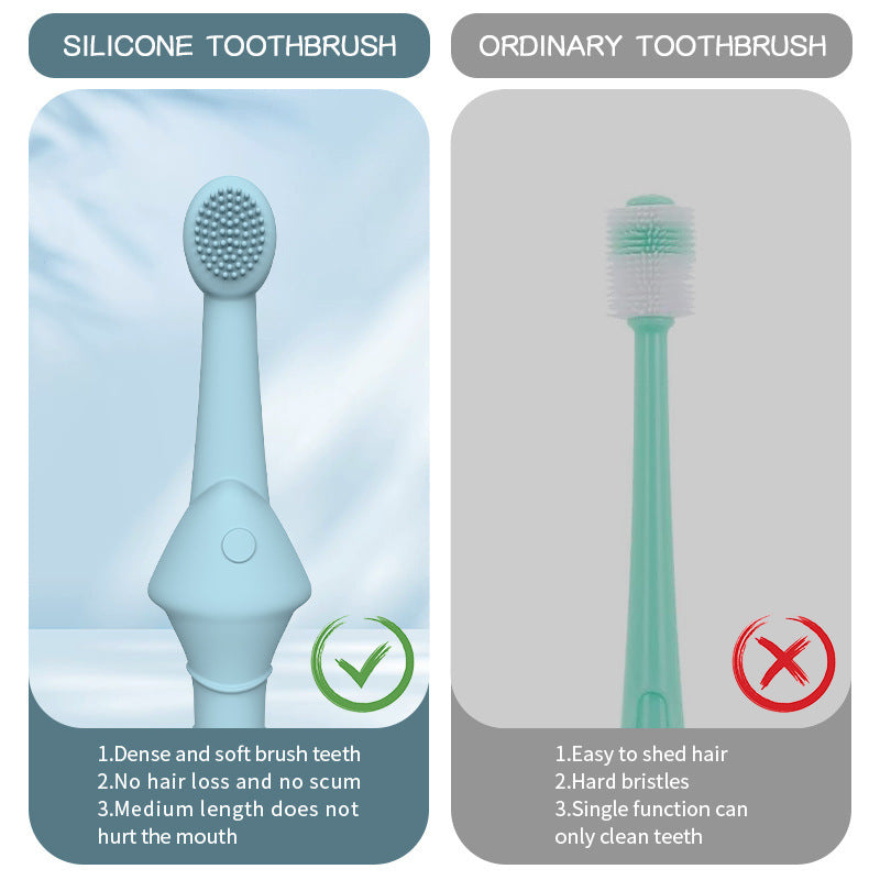 6 x Silicone Pet Toothbrush (3 Fish shape and 3 Bone shape) Healthy Teeth & Gums for Dogs & Cats