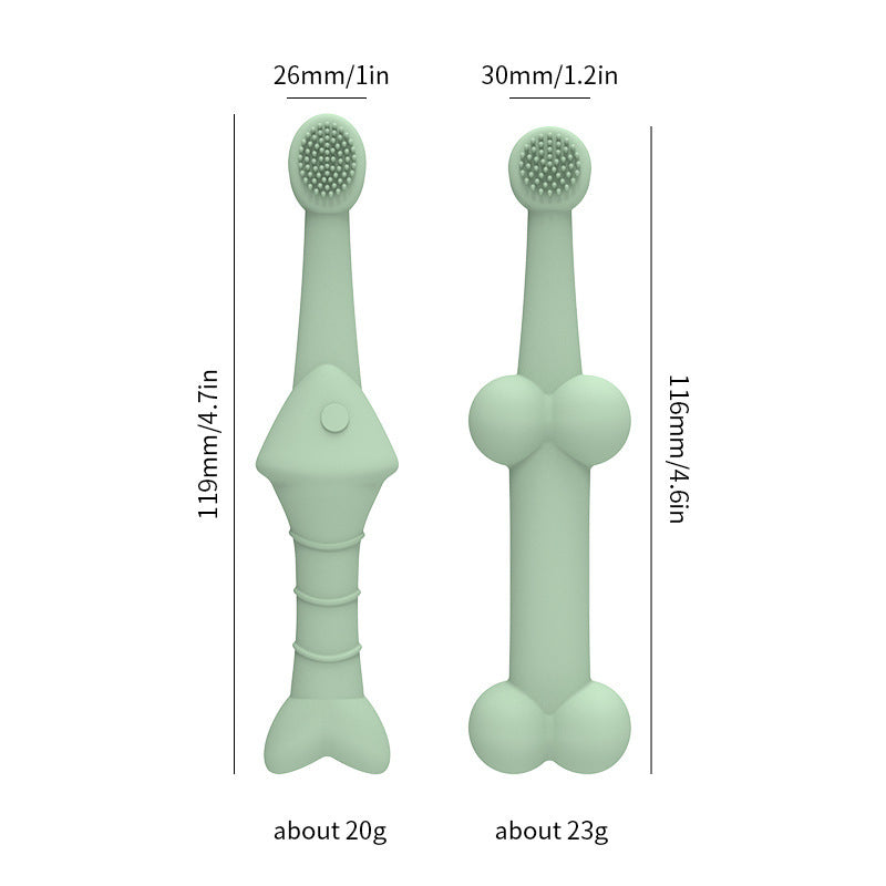 6 x Silicone Pet Toothbrush (3 Fish shape and 3 Bone shape) Healthy Teeth & Gums for Dogs & Cats